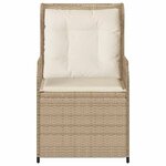 vidaXL Banc de jardin avec coussin 2 Pièces Beige Poly rotin
