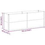 vidaXL Jardinière surélevée 195 x 50 x 68 cm Acier galvanisé