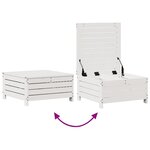 vidaXL Salon de jardin 3 Pièces avec coussins blanc bois de pin massif