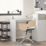 vidaXL Bureau d'écriture Blanc Bois d'ingénierie Moyen Rangement
