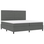 vidaXL Lit à ressorts avec matelas Gris foncé 200 x 200 cm tissu