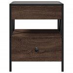 vidaXL Table de chevet avec LED infini chêne marron 40x40x51 cm