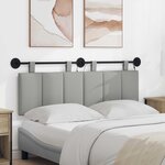 vidaXL Tête de lit suspendue Avec lumière LED Gris nuage Tissu