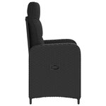 vidaXL Chaise de jardin inclinable Noir polyrotin