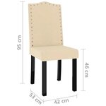 vidaXL Chaises à manger lot de 4 crème velours