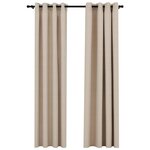 vidaXL Rideaux occultants Aspect lin avec œillets 2Pièces Beige 140x245cm