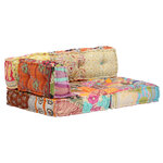 vidaXL Pouf Patchwork Tissu