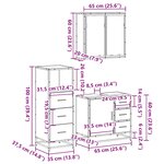 vidaXL Ensemble de meubles de salle de bain 3 Pièces chêne sonoma