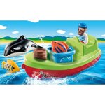 Playmobil 70183 - playmobil 1.2.3 - bateau et pecheur