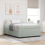 vidaXL Cadre de lit avec matelas Gris clair 140 x 200 cm Velours