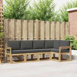 vidaXL Ensemble de canapés d'extérieur 5 Pièces Blanc et anthracite