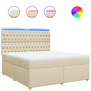 vidaXL Sommier à lattes de lit avec matelas Crème 180x200 cm Tissu
