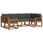vidaXL Ensemble de canapés d'extérieur 6 pc Naturel et Anthracite