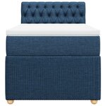 vidaXL Sommier à lattes de lit avec matelas Bleu 90x190 cm Tissu