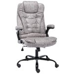 vidaXL Chaise de bureau gris clair similicuir daim