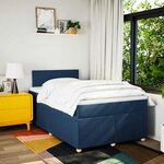 vidaXL Sommier à lattes de lit avec matelas bleu 120x190 cm tissu