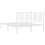 vidaXL Cadre de lit métal sans matelas et tête de lit blanc 135x190 cm