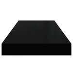 vidaXL Étagère murale flottante 2 Pièces Noir brillant 60x23 5x3 8 cm MDF