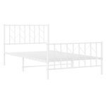vidaXL Cadre de lit métal avec tête de lit/pied de lit blanc 107x203cm