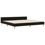 vidaXL Cadre de lit avec tête de lit Noir 200 x 200 cm tissu