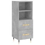 vidaXL Buffet Gris béton 34 5x34x90 cm Bois d'ingénierie