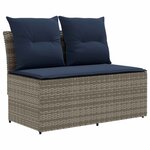 vidaXL 2 Pièce Canapé du milieu de jardin avec table relevable