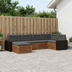 vidaXL Ensemble de canapés d'extérieur 6 Pièces Naturel et Anthracite