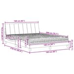 vidaXL Lit avec matelas noir 160x200 cm tissu