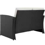 Tectake Salon bas de jardin LUCQUES 4 places - noir