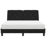vidaXL Lit avec matelas noir 140x190 cm tissu
