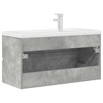 vidaXL Ensemble de meubles de salle de bain 2 Pièces gris béton
