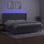 vidaXL Sommier à lattes de lit matelas et LED Gris clair 200x200 cm