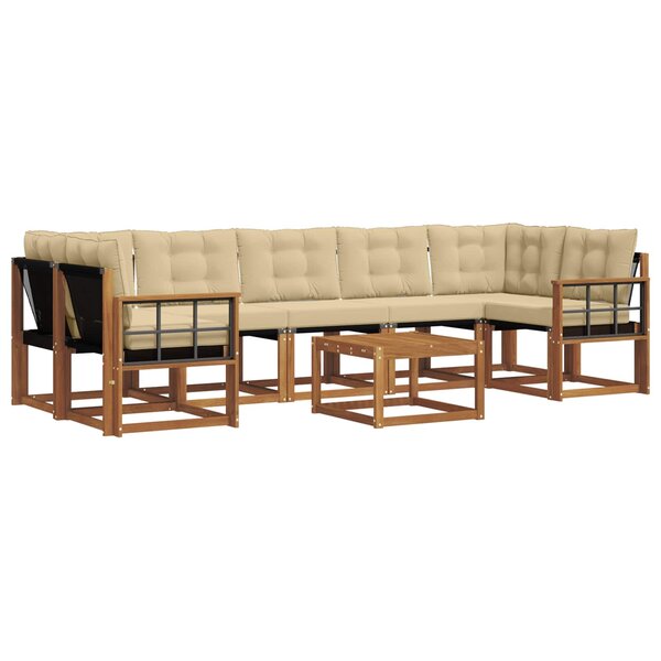vidaXL Ensemble de canapés d'extérieur 8 Pièces Naturel et Beige
