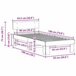 vidaXL Cadre de lit Blanc 90 x 190 cm Bois massif en pin