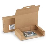 Boîte carton brune d'expédition à montage instantané 22x11 5x3 5 cm (lot de 50)