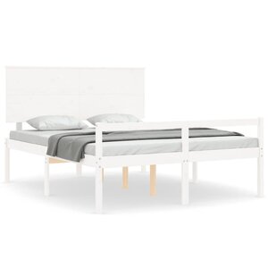 vidaXL Lit pour personne âgée et tête de lit très grand bois massif