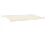 vidaXL Auvent automatique avec capteur de vent et LED 600x300 cm Crème