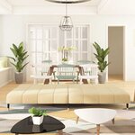 vidaXL Canapé-lit à 2 places crème velours