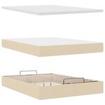 vidaXL Lit ottoman avec matelas crème 140x200 cm tissu