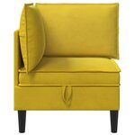 vidaXL Sofa avec rangement Jaune Velours