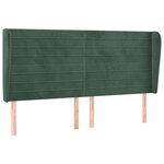 vidaXL Tête de lit avec oreilles Vert foncé 163x23x118/128 cm Velours
