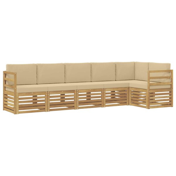 vidaXL Ensemble de canapés d'extérieur 6 Pièces Blanc et Beige