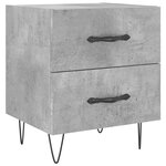 vidaXL Tables de chevet 2Pièces gris béton 40x35x47 5cm bois d’ingénierie