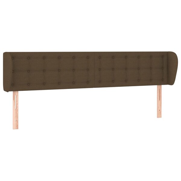 vidaXL Tête de lit avec oreilles Marron foncé 163x23x78/88 cm Tissu