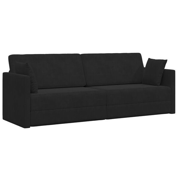 vidaXL Canapé-Lit 2-en-1 Noir 213x144x60 cm Velours