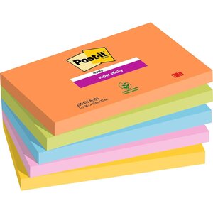 Pack de 5 Bloc-note adhésif Super Sticky Notes 127 x 76 mm POST-IT