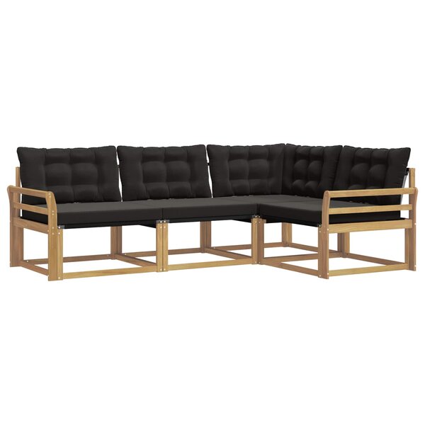 vidaXL Ensemble de canapés d'extérieur 4 pc Blanc et noir