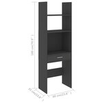 vidaXL Bibliothèque Gris 60x35x180 cm Bois d’ingénierie