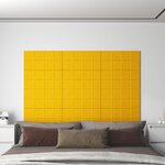 vidaXL Panneaux muraux 12 Pièces Jaune 60x30 cm Velours 2 16 m²