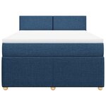 vidaXL Sommier à lattes de lit avec matelas Bleu 140x200 cm Tissu